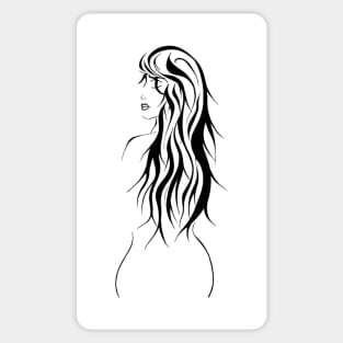 Beautiful woman with long hair Sticker